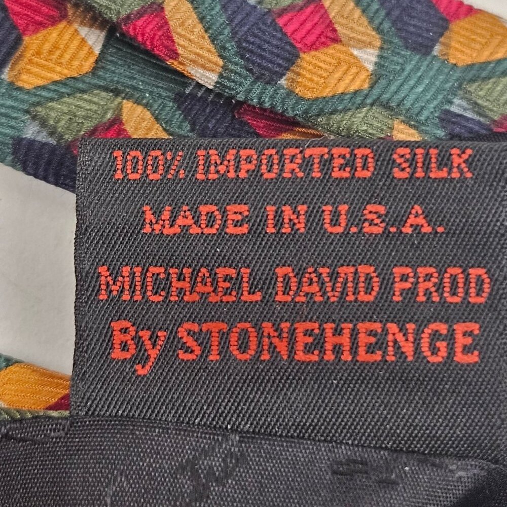 Frank Sinatra Mens Silk Tie Kaleidoscope Premier Collection Geometric Vintage - Picture 8 of 8